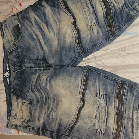 Red Ape, Blue Jean shorts, 34W, Distressed look - Picture 1 of 3